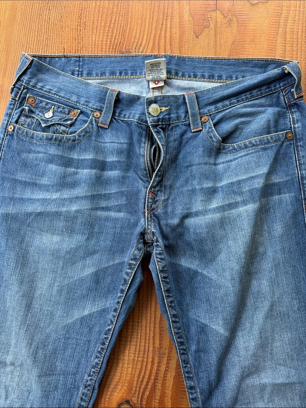True Religion Blue Denim Back Pocket Jeans